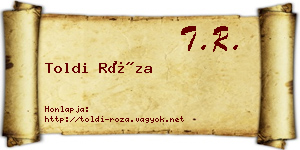Toldi Róza névjegykártya